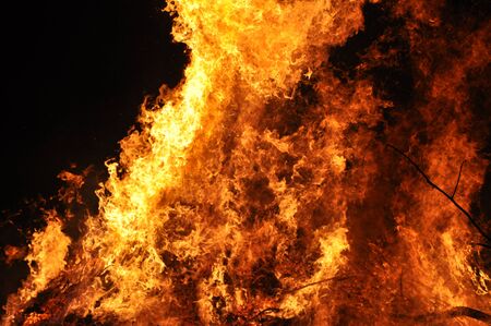 Flames of burning fireの写真素材