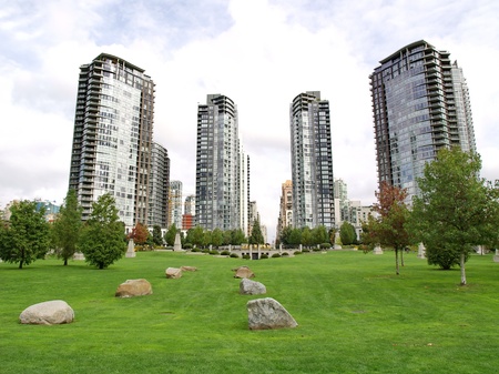 Towers of Vancouver BC, Canadaの写真素材