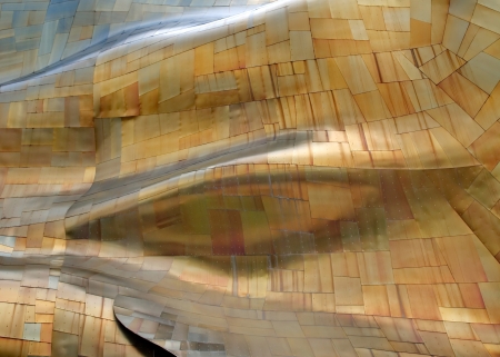 SEATTLE - SEPTEMBER 6  Experience Music Project  EMP  with Seattle monorail running through on September 6, 2011  EMP was designed by Frank Gehry and houses many rare artifacts from popular music history のeditorial素材