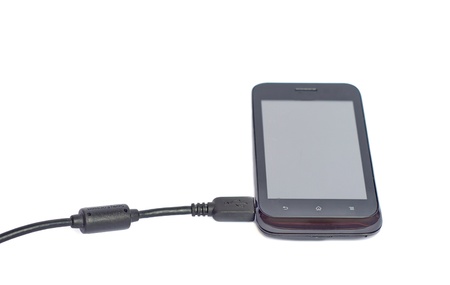 Charging mobile phoneの写真素材
