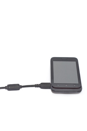 Charging mobile phoneの写真素材