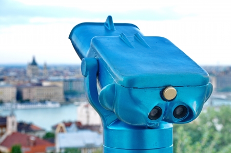 Tourist binoculars at Budapestの写真素材