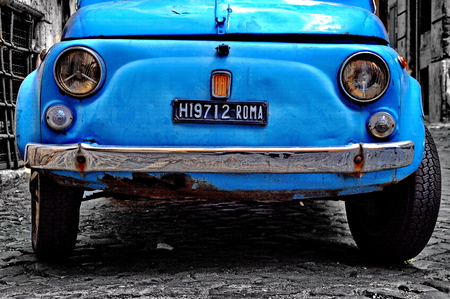ROME - SEPTEMBER 20  A Fiat 500 on September 20, 2013 in Rome  Fiat 500 was produced by the Fiat company from 1957 to 75  Taken in Rome, Italy on September 20, 2013のeditorial素材