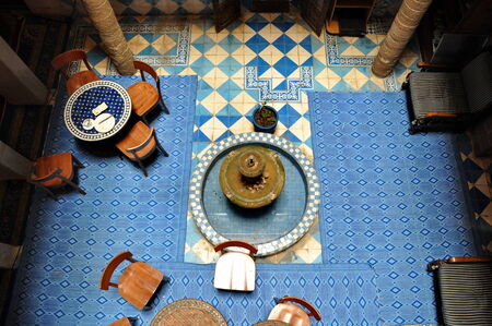 ESSAOUIRA - SEPTEMBER 29  Inside part of a typical accommodation called    Riad  in Essaouira, Morocco, September 29, 2013 のeditorial素材