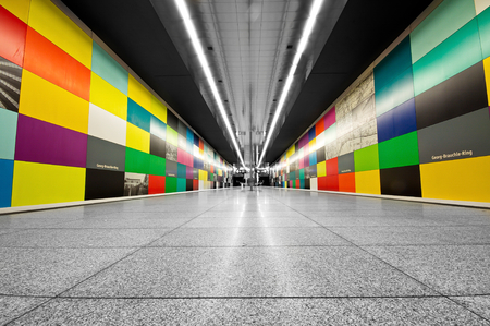Georg-Brauchle-Ring subway station in Munich, Germanyのeditorial素材