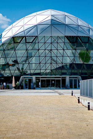 Budapest, Hungary - January 31, 2015: Modern whale shaped building called Balna (Whale) in the...