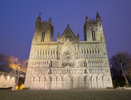 Nidarosi cathedral in the center of Trondheim, Norwayの写真素材