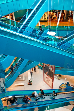 MALMO, SWEDEN - SEPTEMBER 13: Emporia Shopping Center on September 13, 2013 in Malmo. Luxury shopping mall designed by architect Gert Wingardh's Studio.のeditorial素材