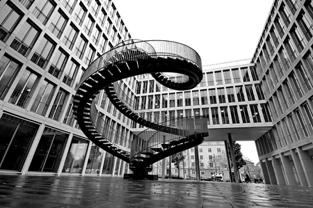 MUNICH, GERMANY - OCTOBER 30 :Endless steel stairway in Munich designed by Olafur Eliassonのeditorial素材