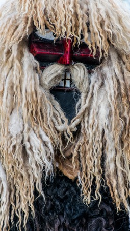 MOHACS, HUNGARY - FEBRUARY 07: Unidentified people in mask at the Mohacsi Busojaras. It is an annual festival to welcome the spring . February 07, 2016 in Mohacs, Hungary.のeditorial素材