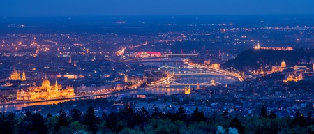 Panoramic view over the city of Budapest, Hungaryの写真素材