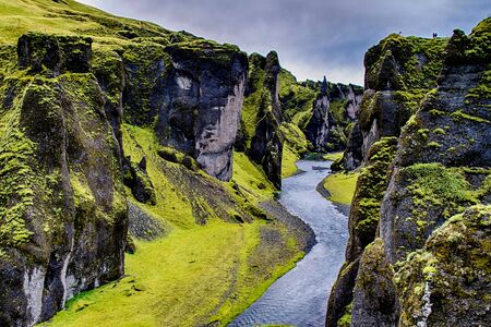 Fjadrargljufur Canyonの写真素材