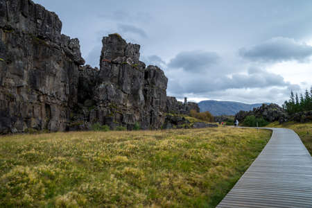 Thingvellir National Park in Icelandの写真素材