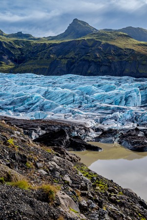 Svinafellsjokull glacier in Icelandの写真素材