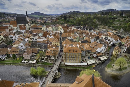 City of Cesky Krumlov in Czech Republicの写真素材