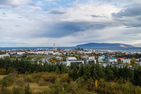 View of Reykjavik in Icelandの写真素材
