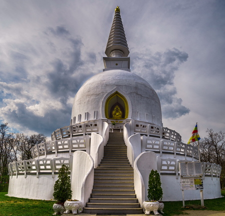 Peace Stupa in Zalaszanto, Hungary, Europeの写真素材