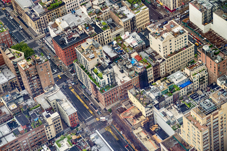Aerial view of Manhattann New Yorkの写真素材