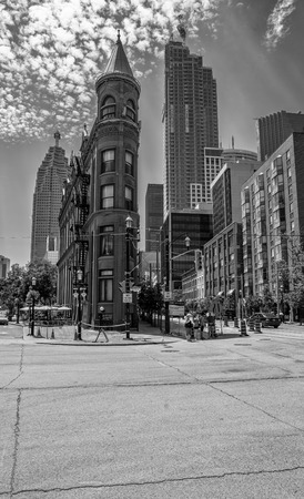 TORONTO, ONTARIO - July 06, 2017: Gooderham or Flatiron Buildingのeditorial素材