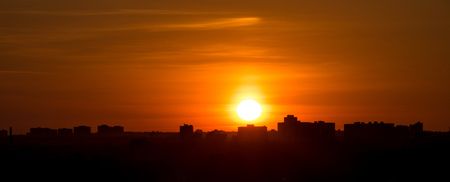 Toronto suburbs at sunsetの写真素材