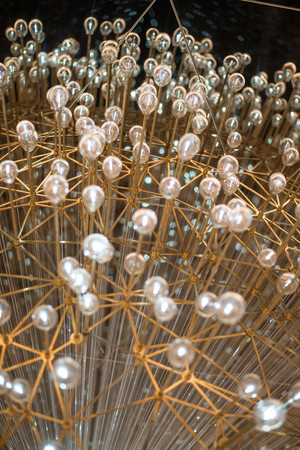 Bright Lights of an abstract, modern lampの写真素材
