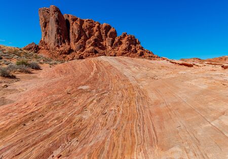 Rock formations in Valley of Fire State Park, Nevada USAの写真素材