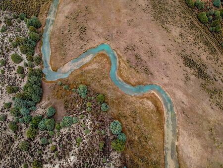 Aerial View of Sevier river in Utah, USAの写真素材