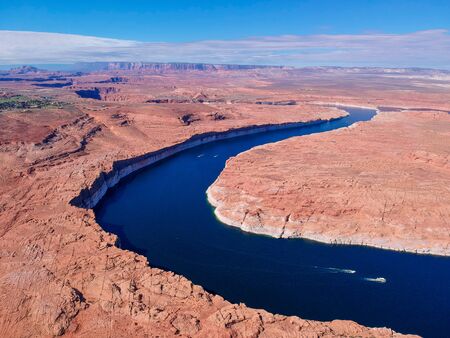 Aerial view of Lake Powell within Glen Canyon National Parkの写真素材