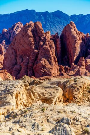 Rock formations in Valley of Fire State Park, Nevada USAの写真素材