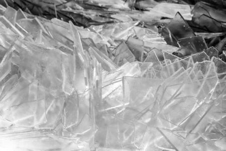 Broken ice on lake Balaton in Hungary, Europe