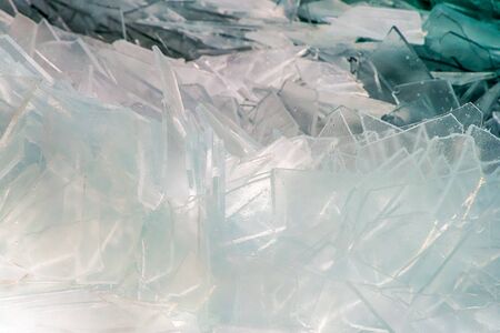 Broken ice on lake Balaton in Hungary, Europeの写真素材