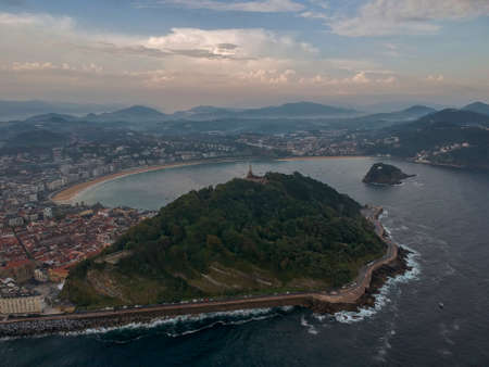 Aerial view to the San Sebastian, Spain, Europeの写真素材