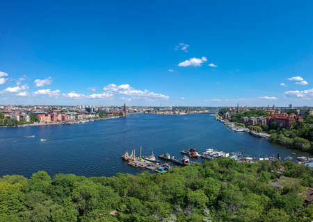 Aerial view of Stockholm in a sunny summer day in Swedenの写真素材