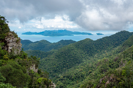 Beautiful view of the seashore at Langkawi Island, Malaysiaの写真素材