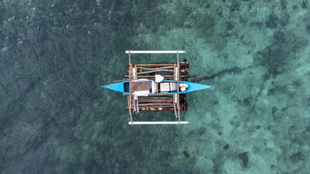 Traditional philippine fishing boat , Philippinesの写真素材