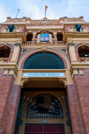 Detail of Plaza de toros or bullring in Zaragoza, Spain.の写真素材
