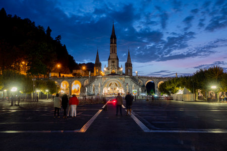 Sanctuary of Our Lady of Lourdes, France, Europeの写真素材