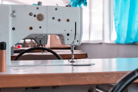 Sewing machine in the workshop