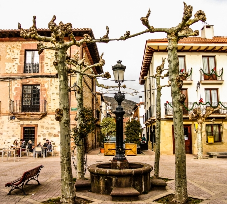 The Ezcaray square  La rioja, Spain のeditorial素材