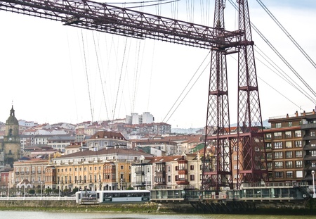 The old bridge of Portugalete  Basque Country, Spain のeditorial素材