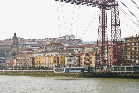 The old bridge of Portugalete  Basque Country, Spain のeditorial素材