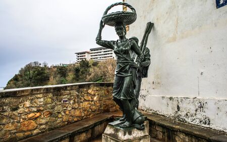 Sculpture in honor of the fishermen in Getxo  Vizcaya, Spain の写真素材