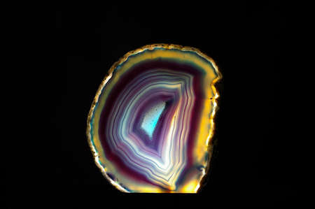 Agate slice by transmitted lightの写真素材
