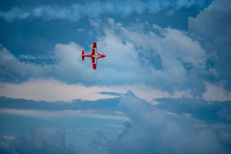 Moose Jaw, Saskatchewan, Canada- July 7, 2019: Royal Canadian Air Force Snowbirds performing at the Saskatchewan Airshowのeditorial素材