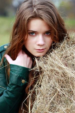 beautiful girl - autumn timeの写真素材