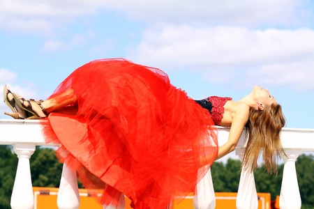 Lady in Redの写真素材