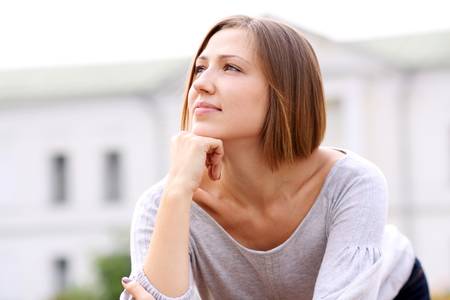 Beautiful young woman. Outdoor portrait の写真素材