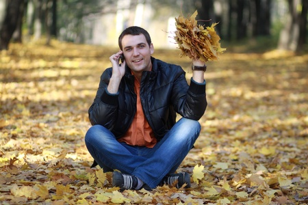 Portrait of young attractive man, outdoors 