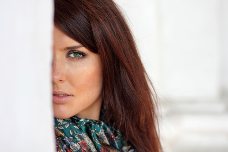 Beautiful young woman. Outdoor portrait の写真素材