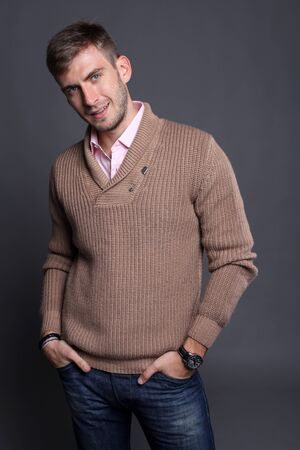 portrait of young good looking male model 